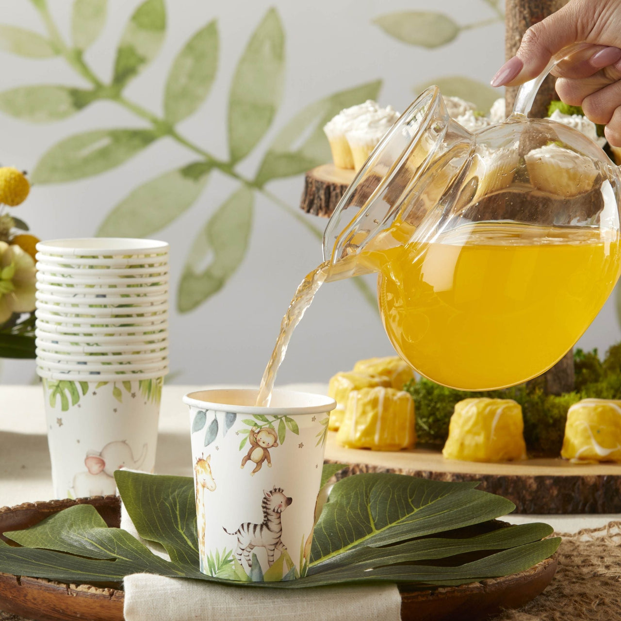 Safari Baby Shower 78 Piece Party Tableware Set (16 Guests)