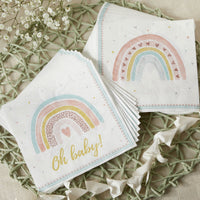 Thumbnail for Boho Rainbow Baby 62 Piece Party Tableware Set (16 Guests)