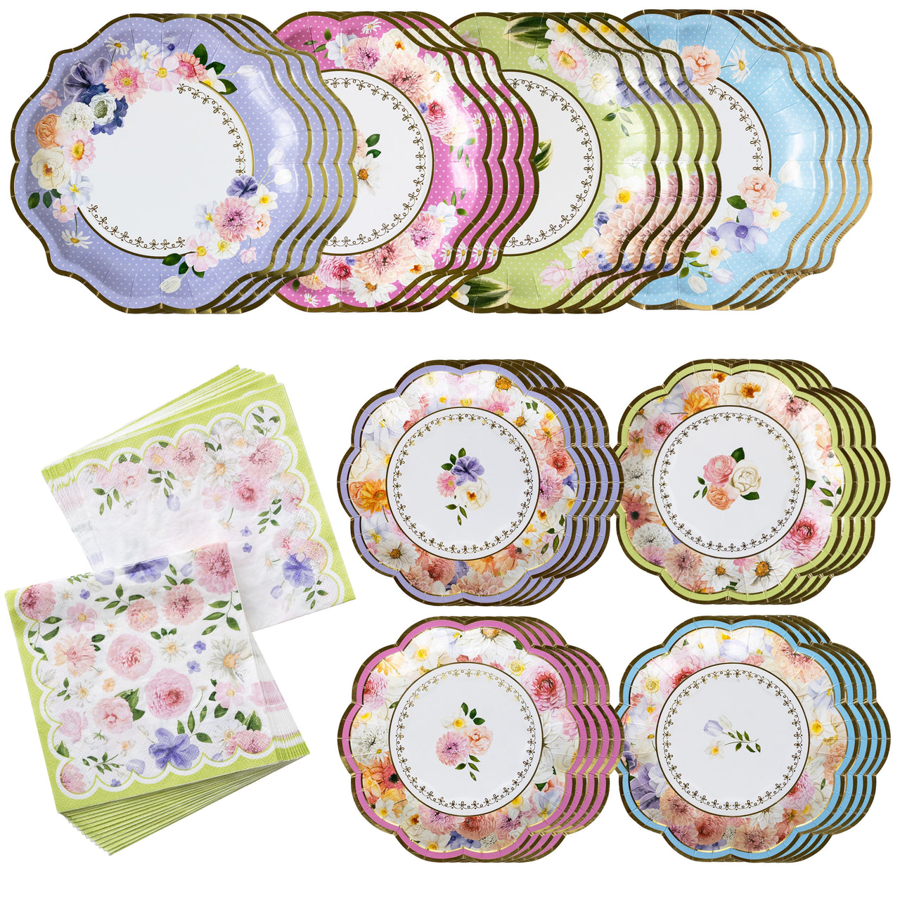 Tea Time Party 78 Piece Party Tableware Set (16 Guests)
