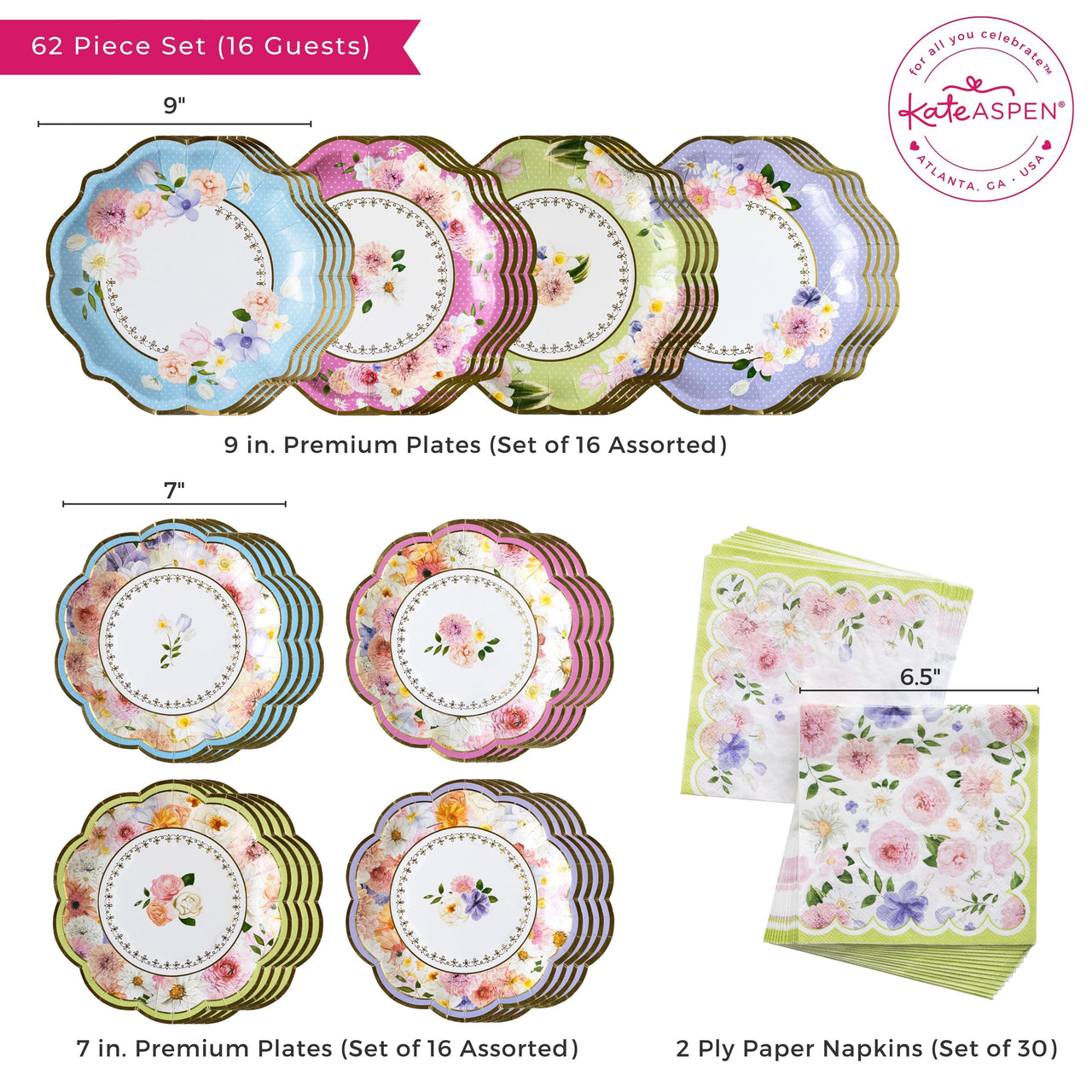 Tea Time Party 78 Piece Party Tableware Set (16 Guests) Atlernate 6