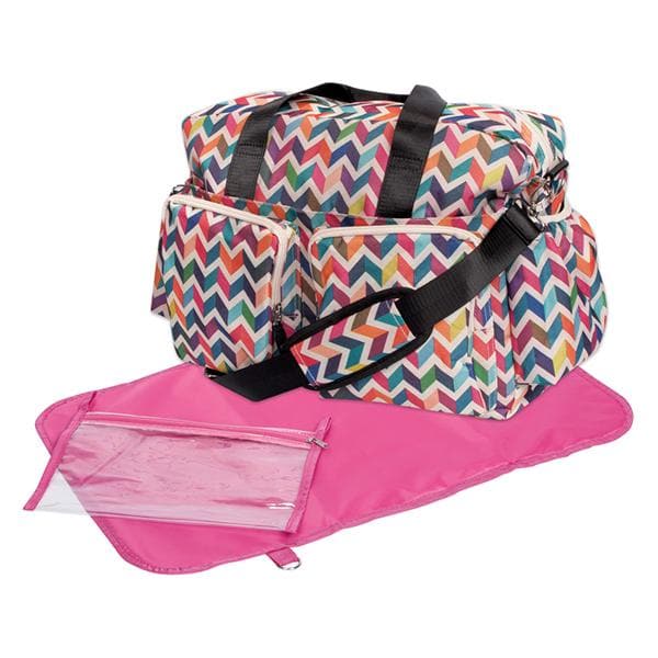 Multi-Colored Chevron Deluxe Duffle Diaper Bag