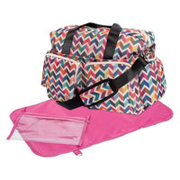 Thumbnail for Multi-Colored Chevron Deluxe Duffle Diaper Bag