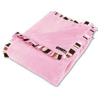 Thumbnail for Velour Receiving Blankets with Satin Ruffle Stripe Trim (Pink or Blue)