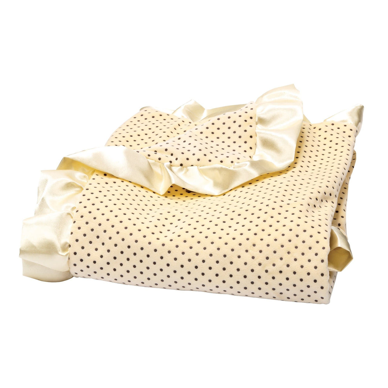 Banana Cream Dot Ruffled Trimmed Receiving Blanket