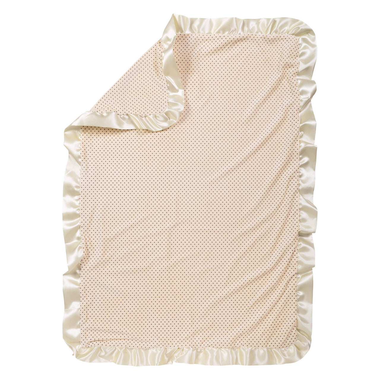 Banana Cream Dot Ruffled Trimmed Receiving Blanket