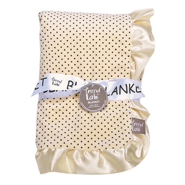 Banana Cream Dot Ruffled Trimmed Receiving Blanket
