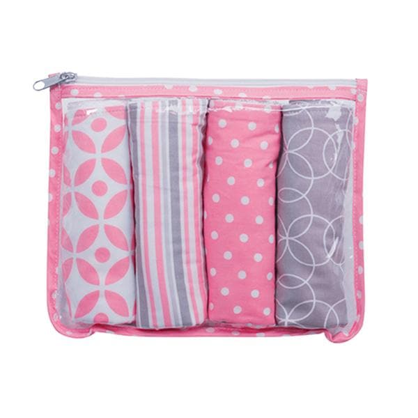 Lily Zipper Pouch and 4 Burp Cloth Gift Set