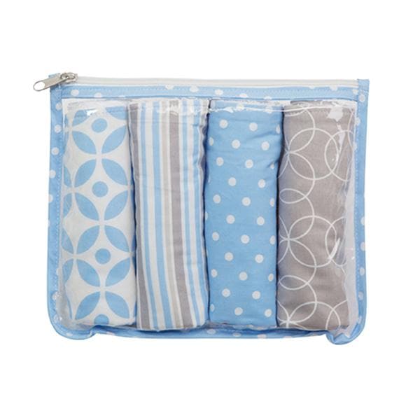 Logan Zipper Pouch and 4 Burp Cloth Gift Set