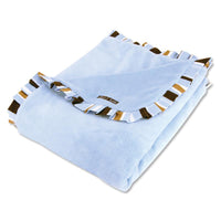 Thumbnail for Velour Receiving Blankets with Satin Ruffle Stripe Trim (Pink or Blue)