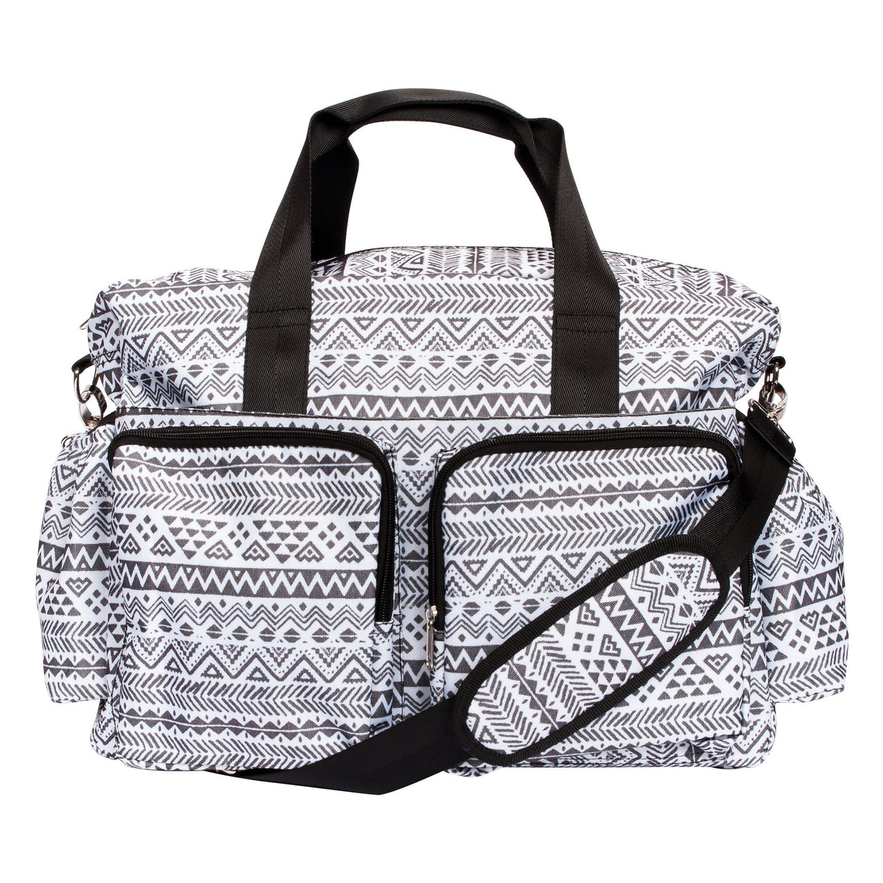 Black and White Aztec Deluxe Diaper Bag