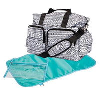 Thumbnail for Black and White Aztec Deluxe Diaper Bag