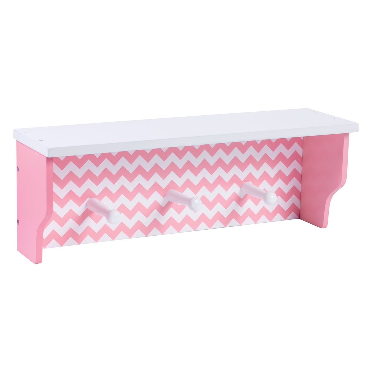 Pink Chevron Shelf With Pegs