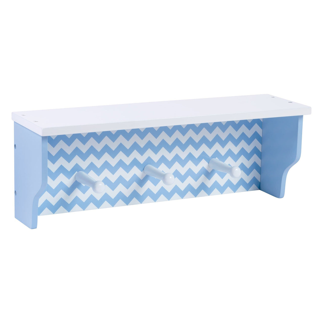 Blue Chevron Shelf With Pegs