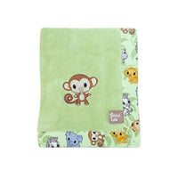 Thumbnail for Monkey and Zoo Animals Fleece Receiving Blanket