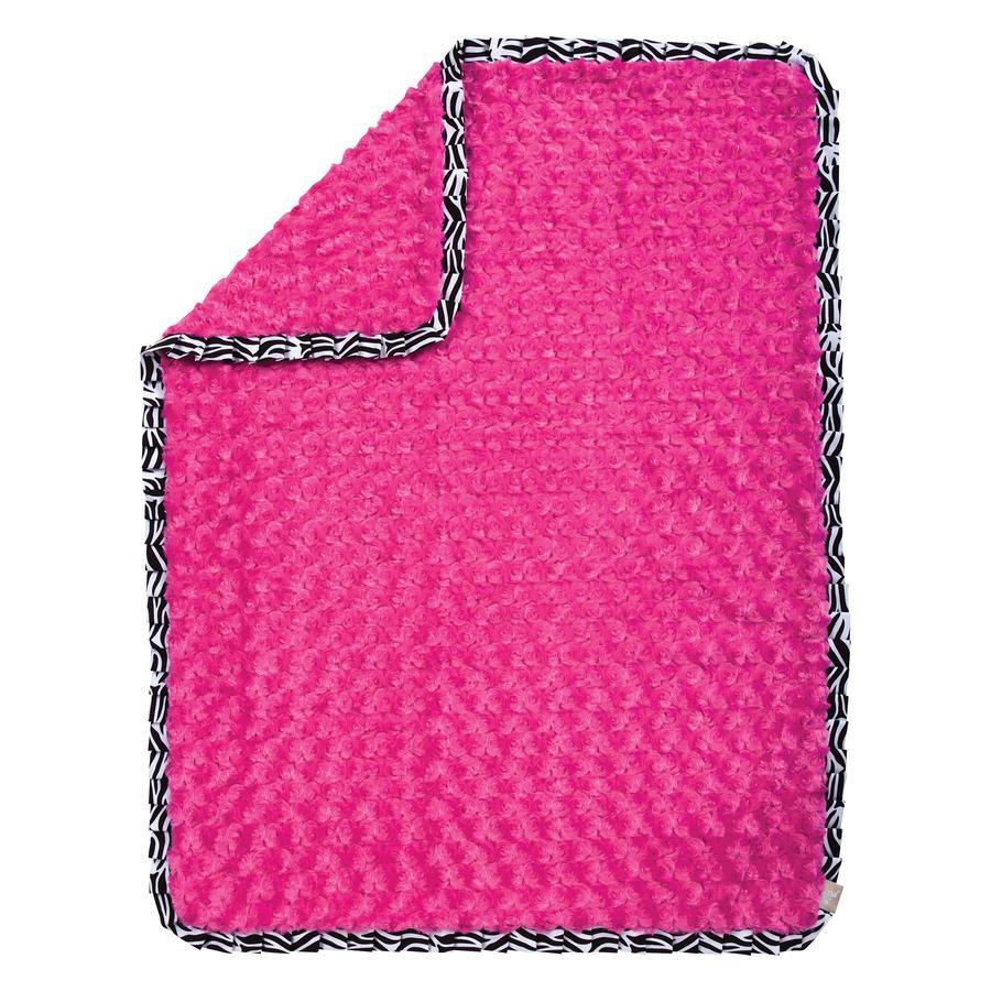 Pink Rosette Velour Receiving Blanket (Personalization Available)