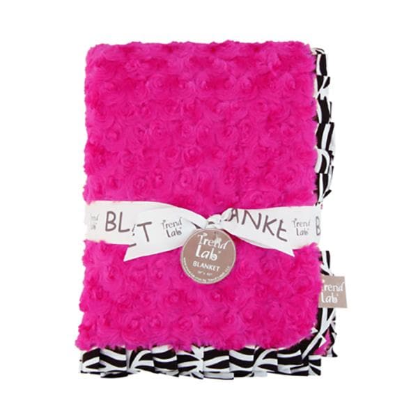 Pink Rosette Velour Receiving Blanket (Personalization Available)
