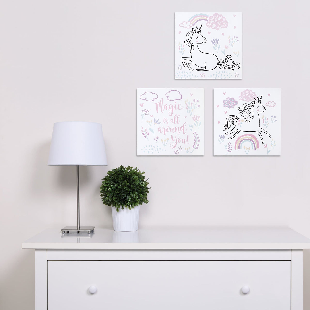 Magical Unicorn 3-Pack Canvas Wall Art