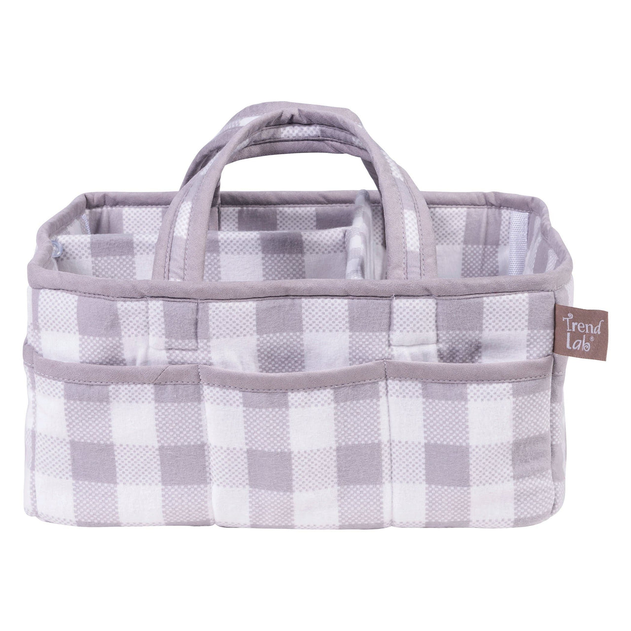 Gray and White Buffalo Check Storage Caddy