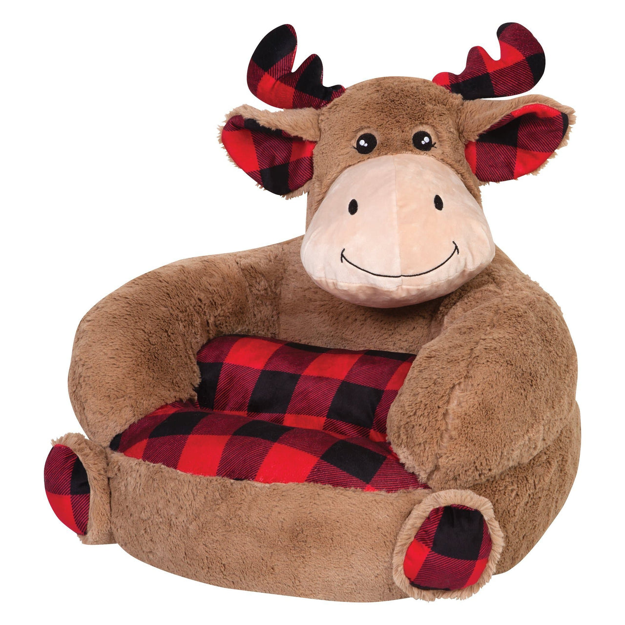 Buffalo Check Moose Plush Character Chair
