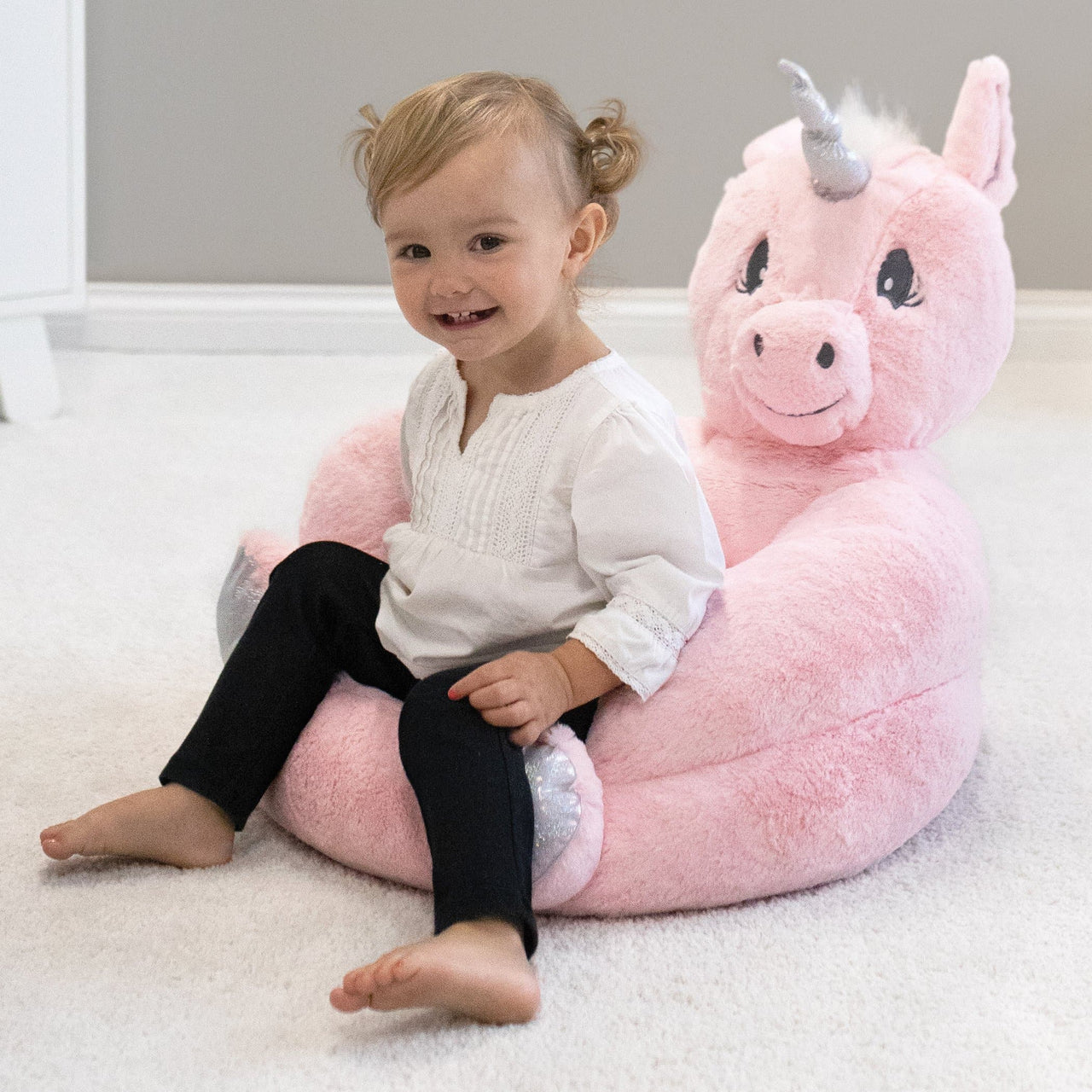 Pink Unicorn Plush Character Chair