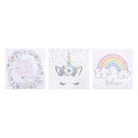 Thumbnail for Rainbow Unicorns 3-Pack Canvas Wall Art