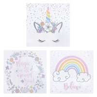 Thumbnail for Rainbow Unicorns 3-Pack Canvas Wall Art