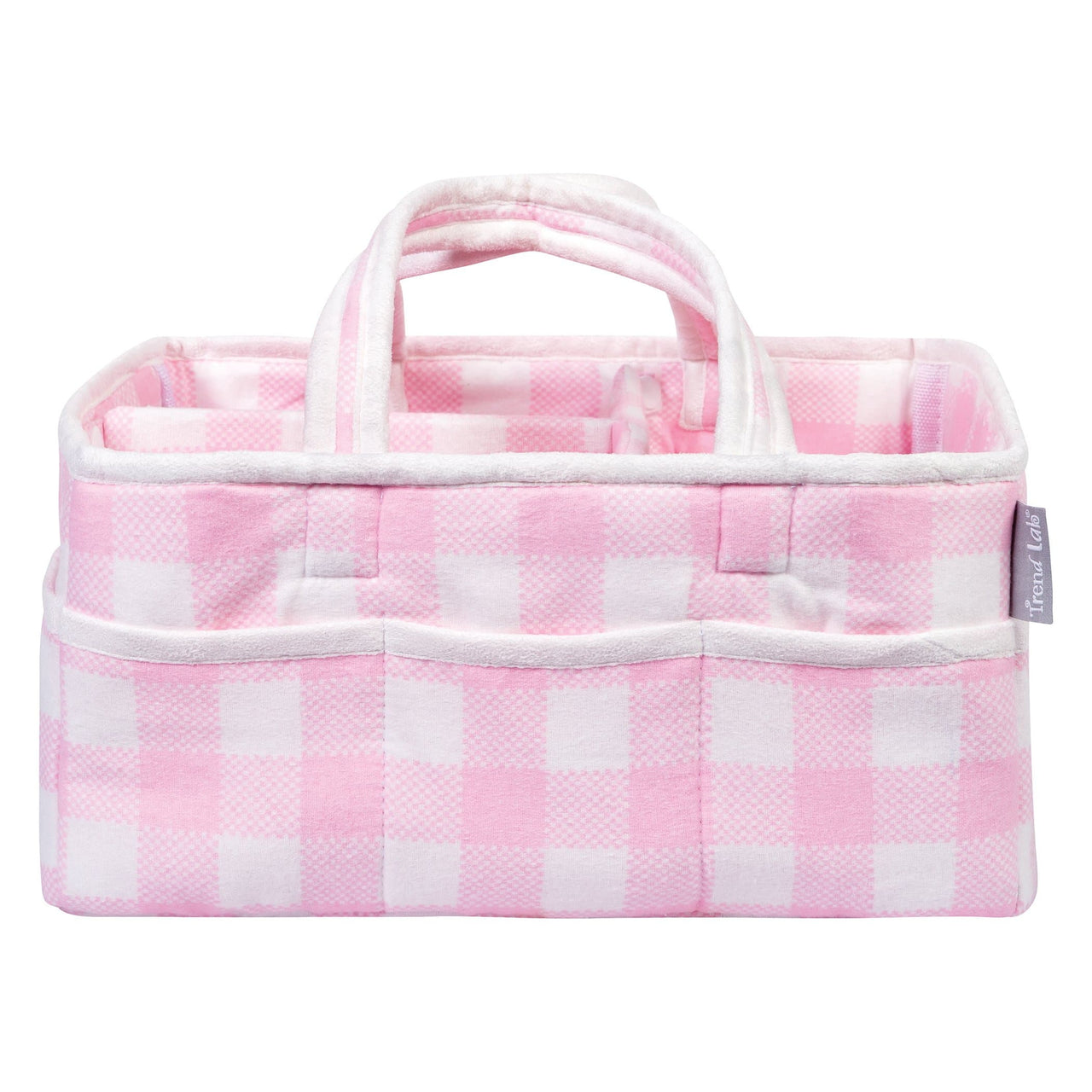 Pink and White Buffalo Check Storage Caddy