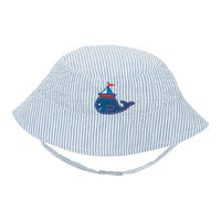 Thumbnail for Blue Stripe Nautical Whale Sun Hat