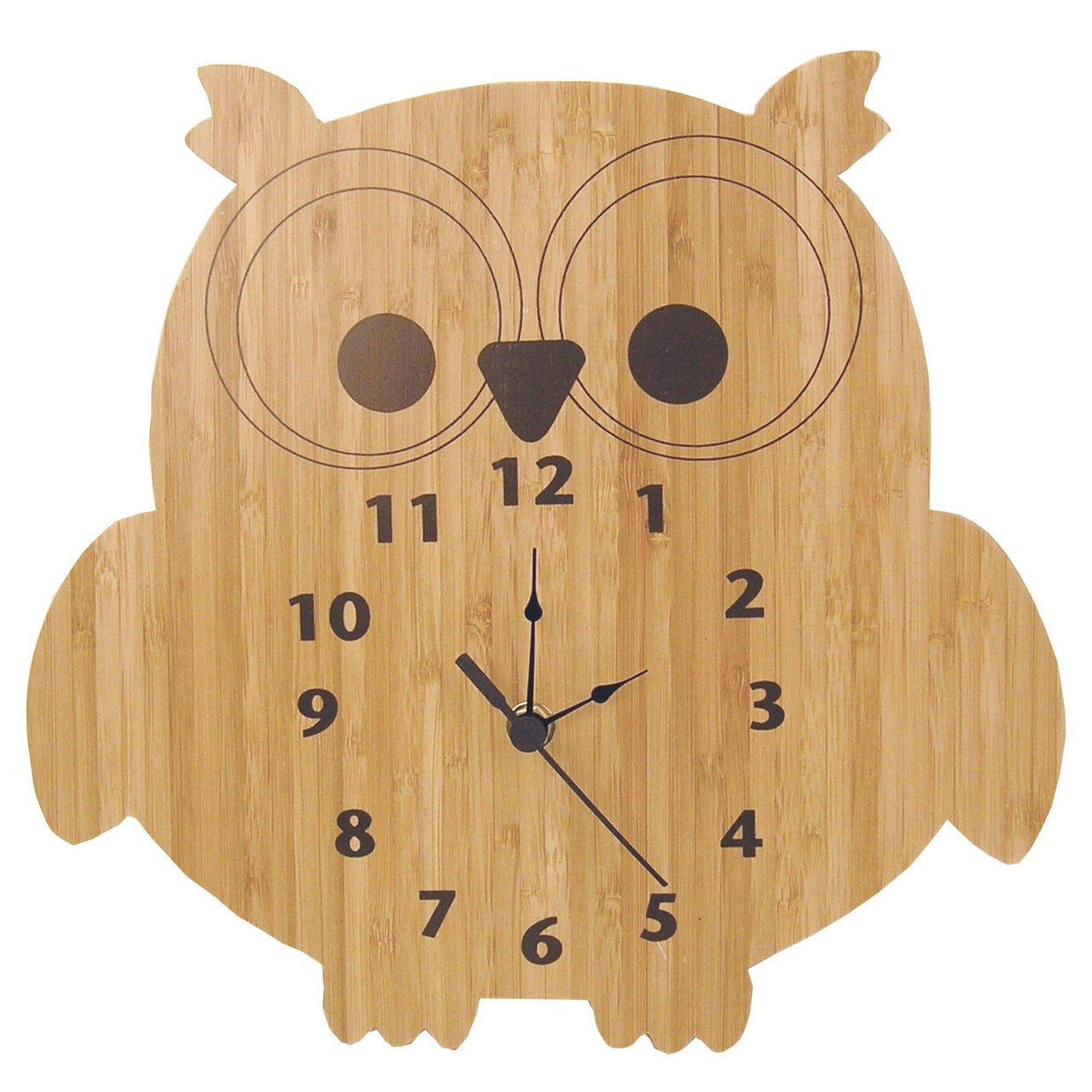 Owl Bamboo Wall Clock