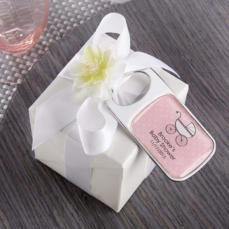 Personalized Baby Shower Silver Bottle Opener