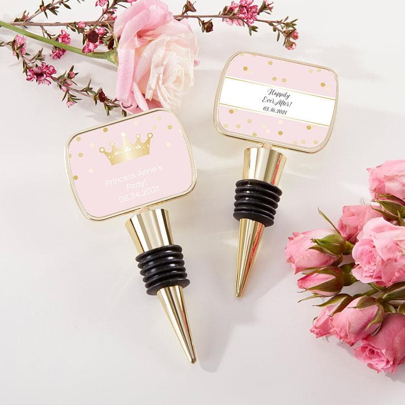 Personalized Princess Party Gold Bottle Stopper