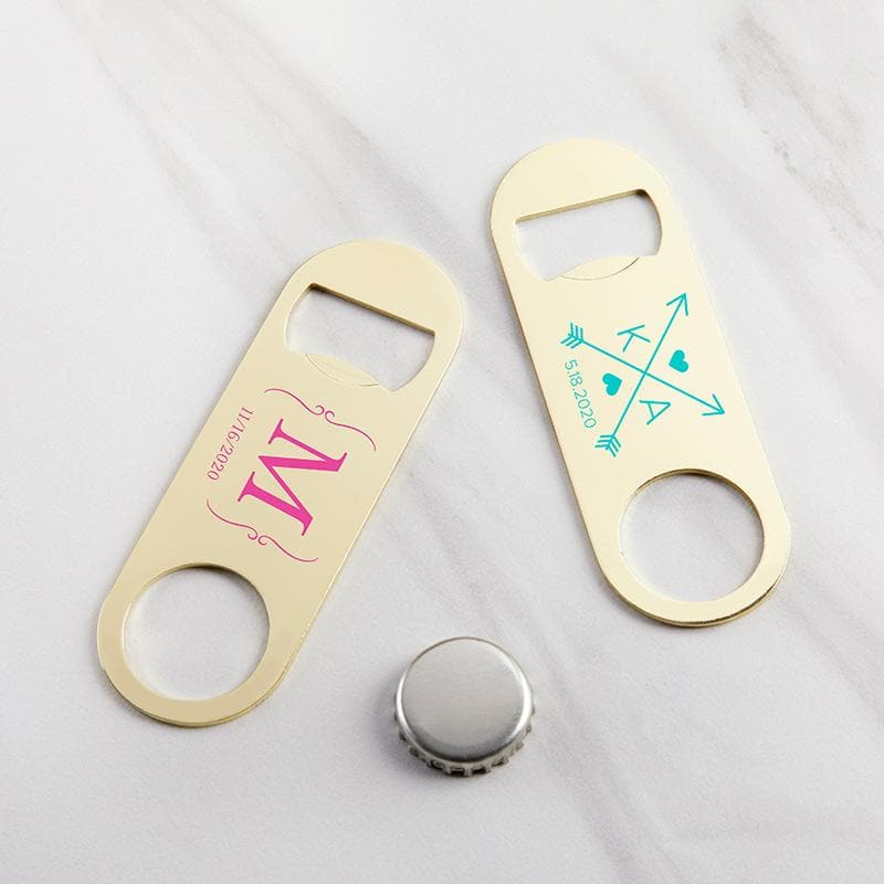 Personalized Monogram Gold Oblong Bottle Opener