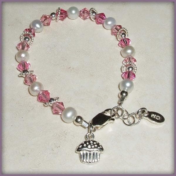 Sweet Cupcake Sterling Silver Bracelet