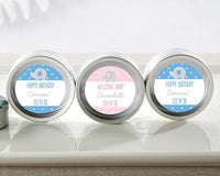 Thumbnail for Personalized Little Peanut Elephant Silver Round Candy Tin (Set of 12)