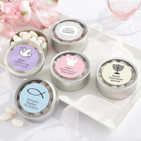 Thumbnail for Simply Sweet Personalized Silver Round Religious Candy Tin (Set of 12)