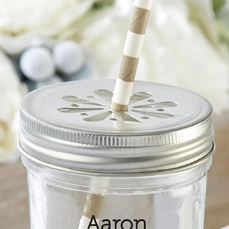 Flower Stamped Mason Jar Lid (Set of 20)