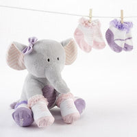 Thumbnail for Tootsie in Footsies Plush Elephant and 2 Pair of Socks for Baby