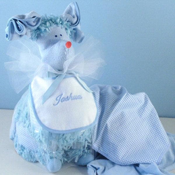 “Puppy Piñata” Personalized Diaper Gift (Available in Pink or Blue)
