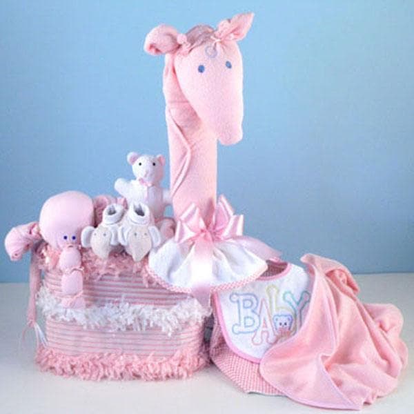 “Joyful Giraffe” Diaper Piñata Gift (Available in Pink, Yellow and Blue)