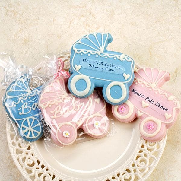 Personalized Baby Carriage Cookies