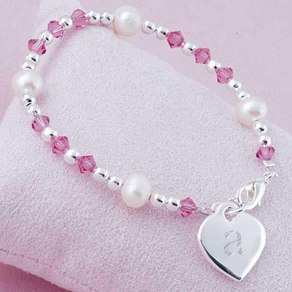 Girls Heart Charm Bracelet