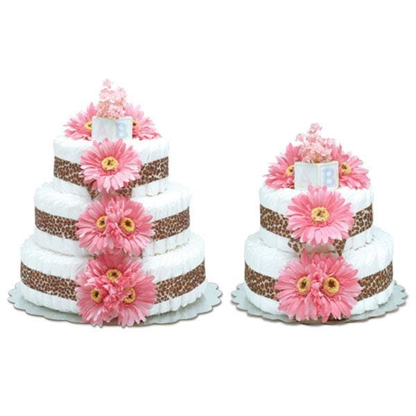Hot Pink Daisy Diaper Cake