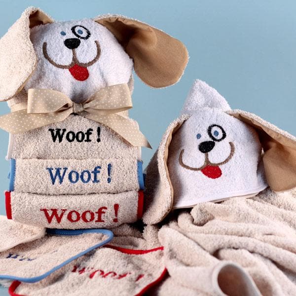 Personalized Woof Woof Hooded Towel