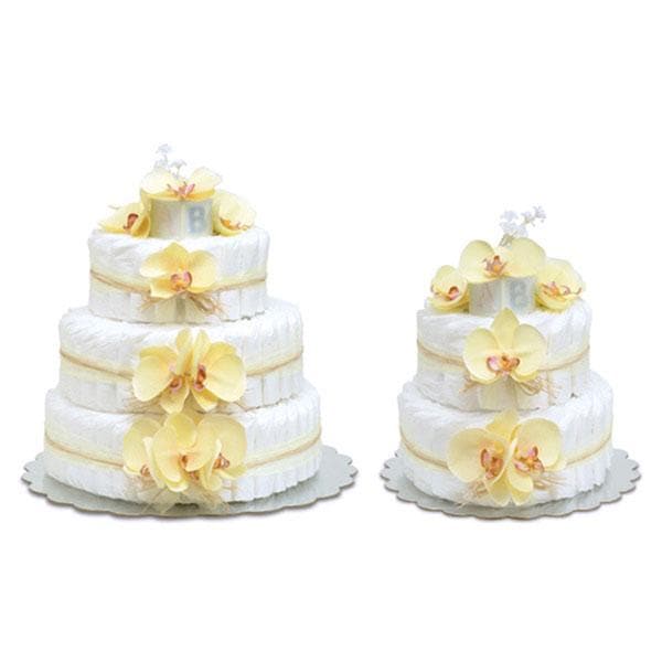 Yellow Orchid Diaper Cake