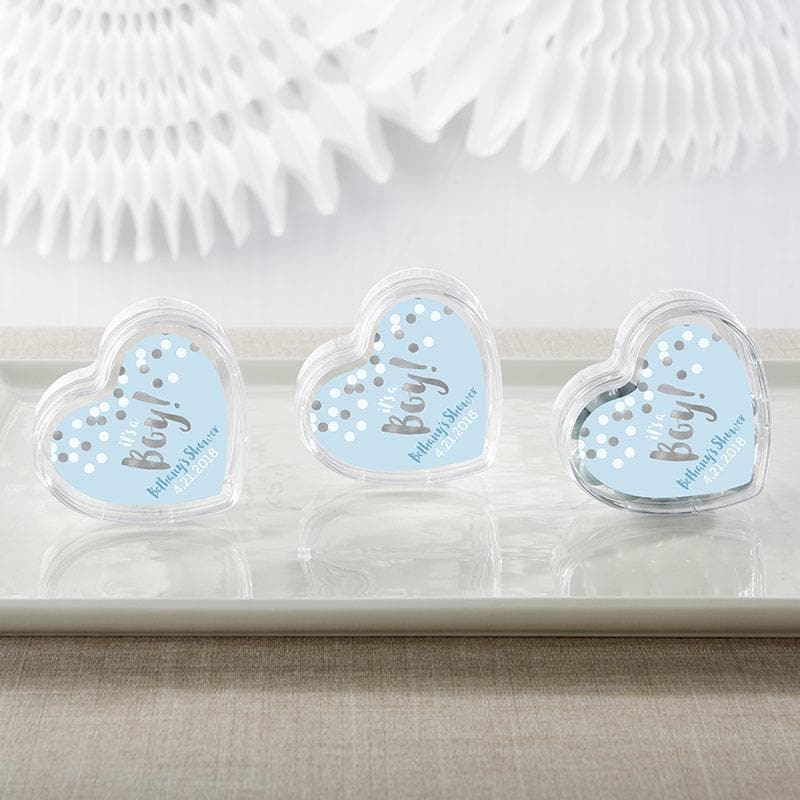Personalized It's a Boy! Heart Favor Container (Set of 12)