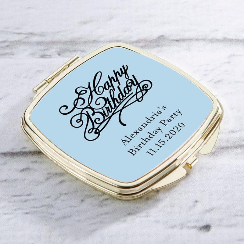 Personalized Birthday Gold Compact
