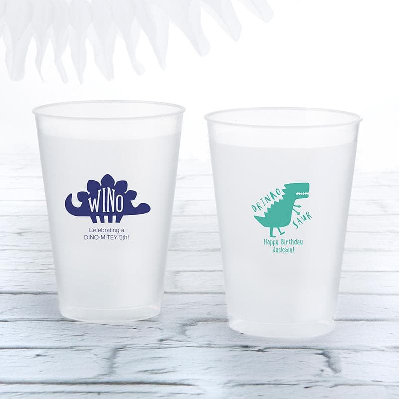 Personalized Dino Party 10 oz. Frosted Flex Cup