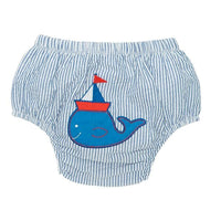 Thumbnail for Blue Stripe Nautical Whale Bloomer