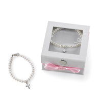 Thumbnail for Cultured Pearl Bracelet with Silver Cross
