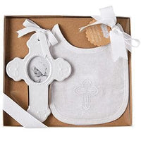Thumbnail for Christening Keepsake Cross Bib and Photo Frame Gift Set